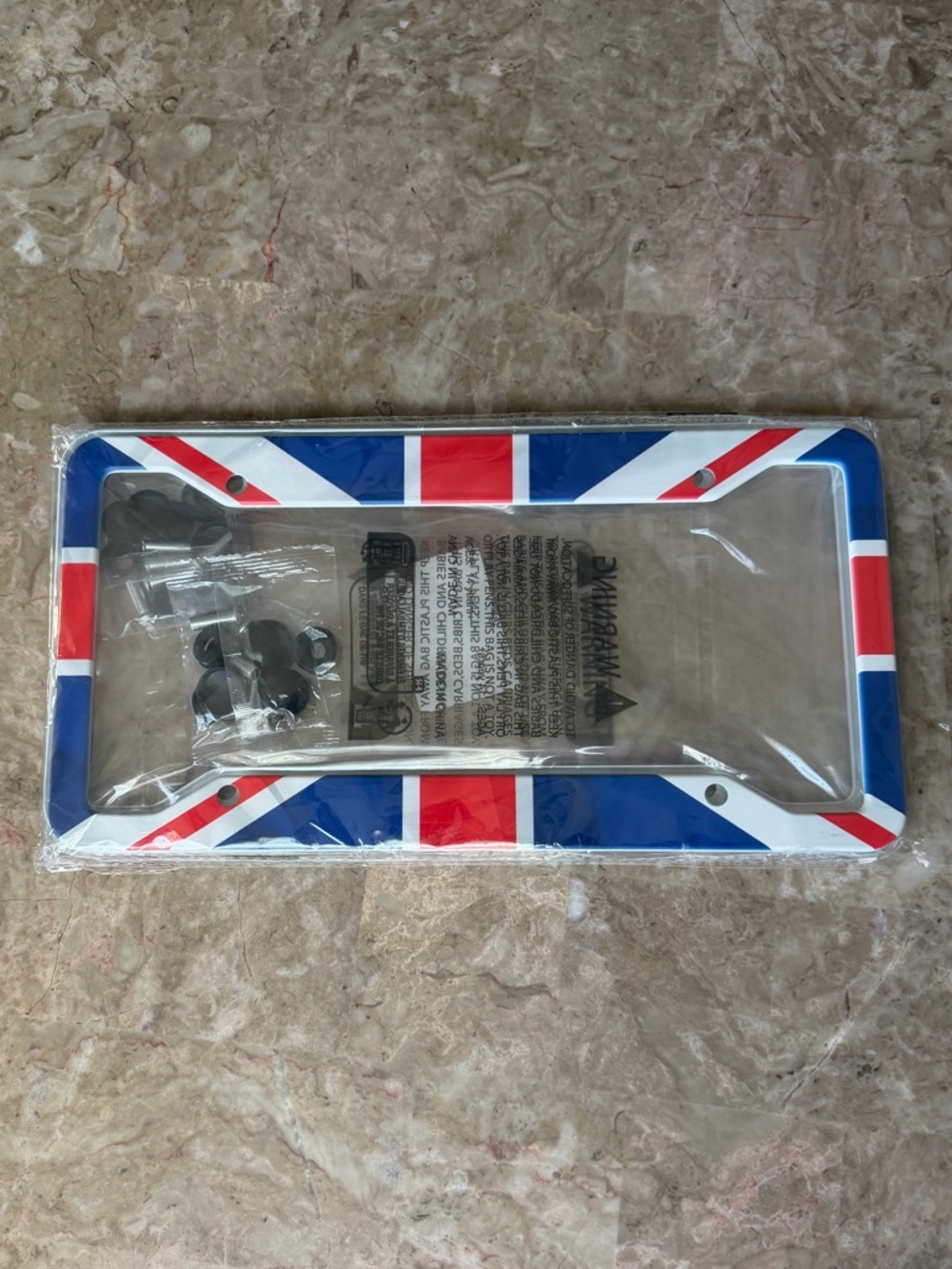 The Union Jack British Flag License Plate Frame United Kingdom Flag -NWT
